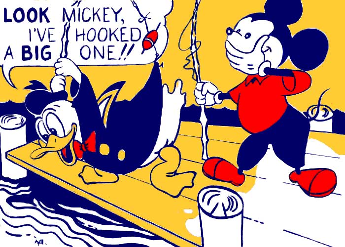 Lichtenstein's first pop-art image: Look Mickey (1961)